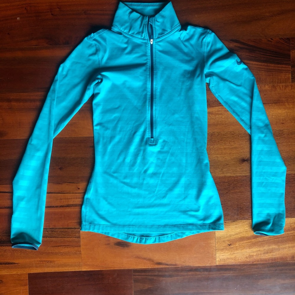 nike pro light blue quarter zip